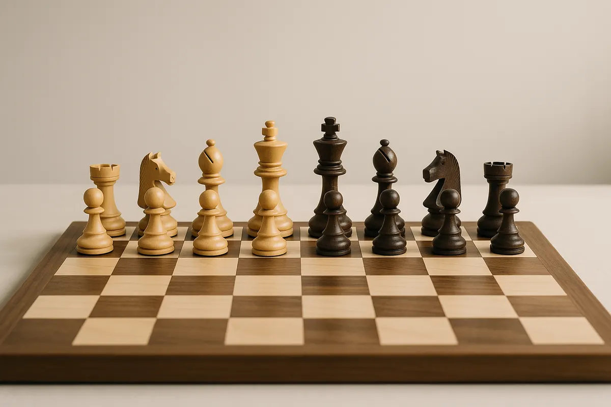 Editorial photograph illustrating chess sets for adults