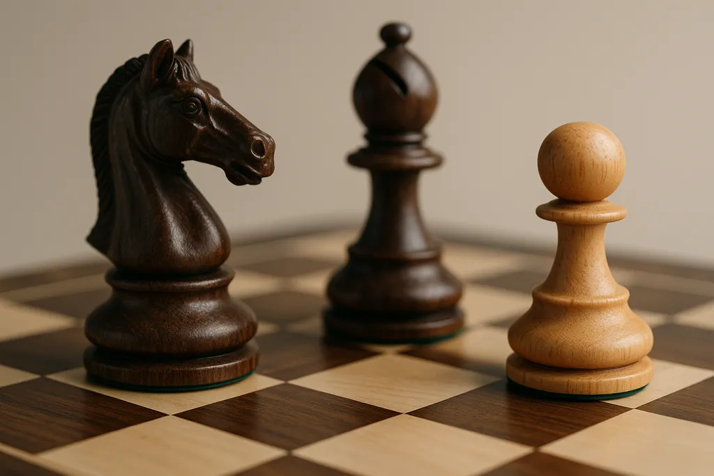Editorial close-up detail photograph related to luxury chess sets