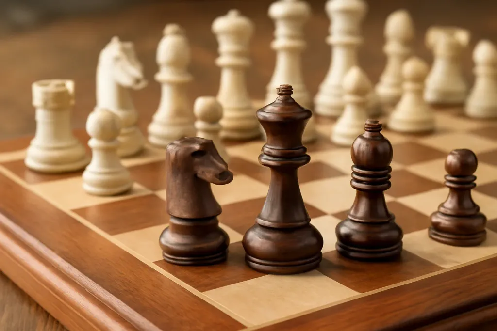 Editorial close-up detail photograph related to Hardwood Chess Boards: What Makes One Worth Buying