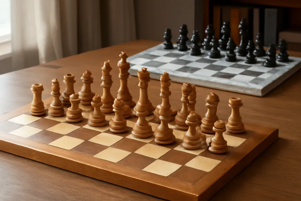 Editorial photograph illustrating Staunton Chess Sets Explained