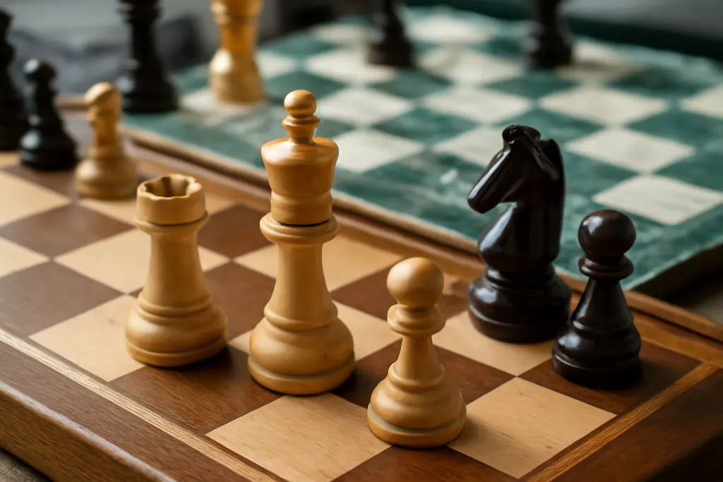 Editorial close-up detail photograph related to Tournament Chess Set Guide